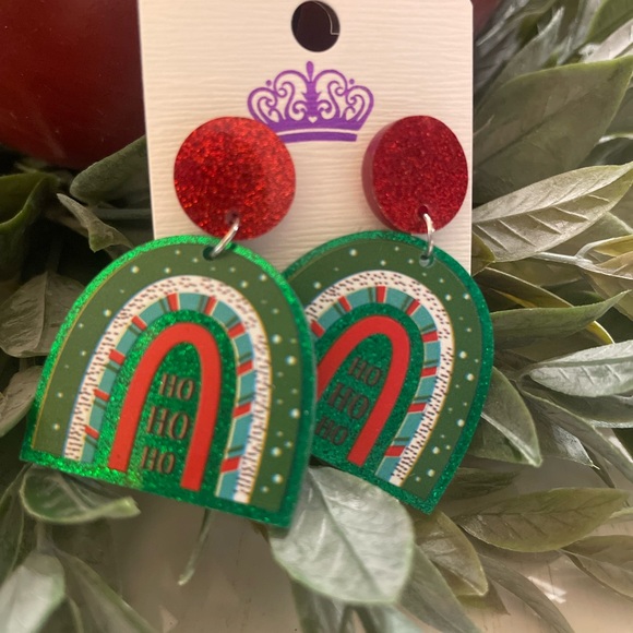 Colorful Holiday Rainbow Earrings - Picture 2 of 3